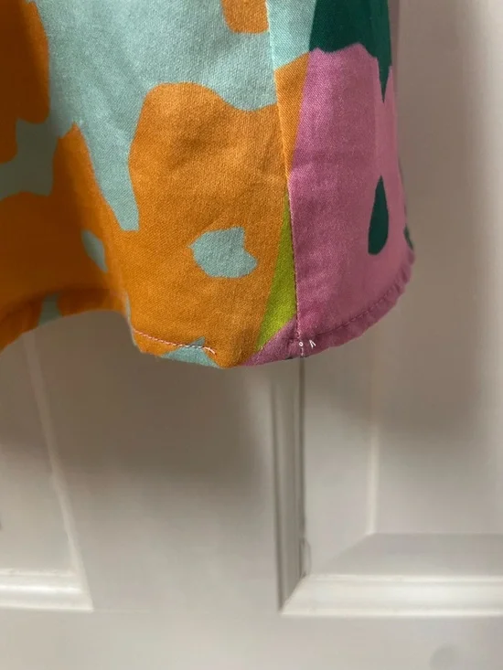 Crosby by Mollie Burch Multicolor Floral Smocked Puff Sleeve Dress Size M - Picture 12 of 12